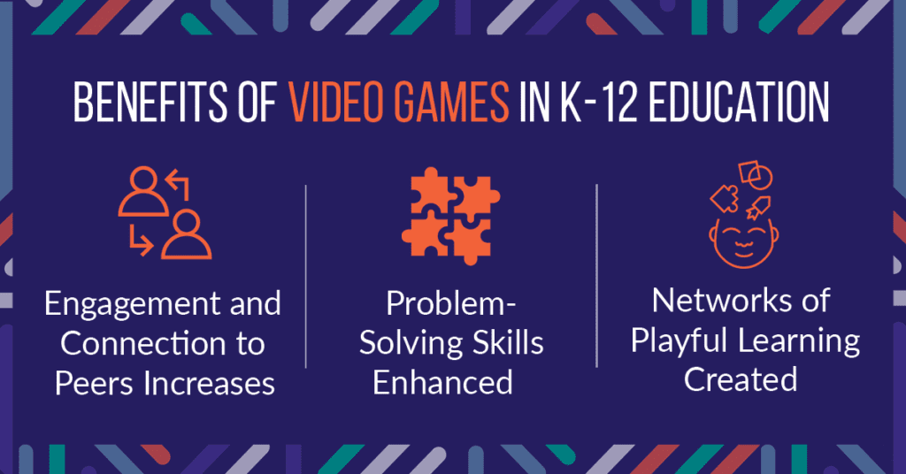 Benefits of Video Games and K-12 Education Illustration