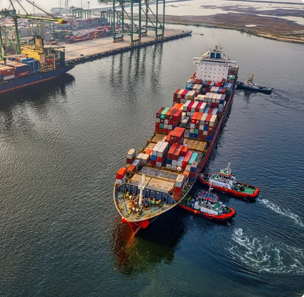 Barge showing import and trade